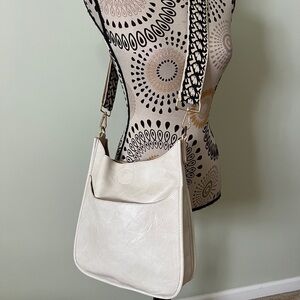 Ah-Dorned Cream Crossbody Bag with strap